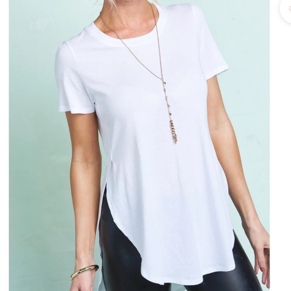 Round neck SS split side top - Picture 2 of 6